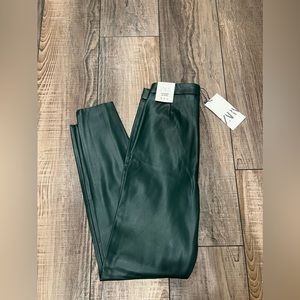 Zara faux leather high rise slim pants